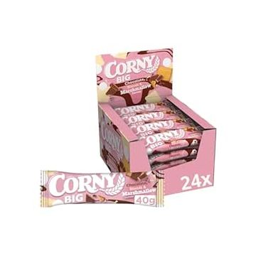 Corny Big Marshmallow 24x40g fuldkorns müslibarer med chokolade kiks og marshmallows