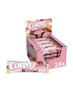 Corny Big Marshmallow 24x40g fuldkorns m&uuml;slibarer med chokolade kiks og marshmallows