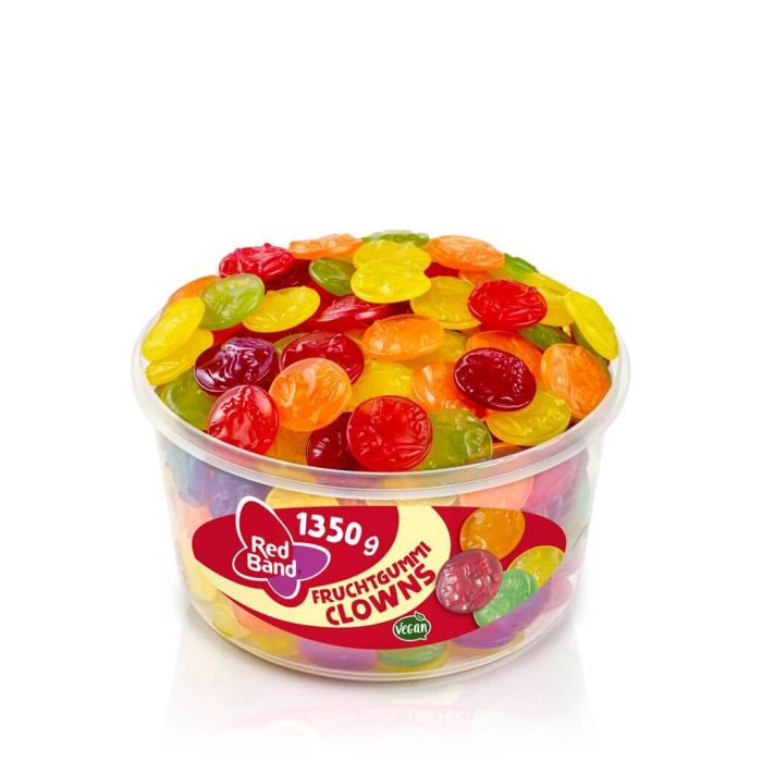 Red Band Fruchtgummi Clowns små frugtgummiklovne med intens frugtsmag Red Band Fruchtgummi Clowns små frugtgummiklovne med intens frugtsmag